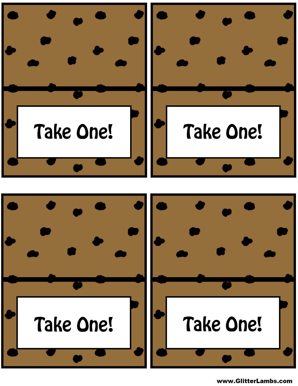 Chocolate Chip Cooke Printable Template